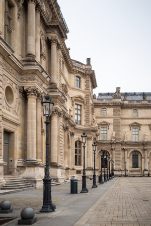 Place of the pyramids of the Louvre Museum in Paris - side 1の写真素材