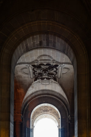 Corridors of the Louvre Museum in Paris - Alley 4の写真素材