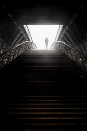 Access to the by the famous Parisian SolfÃ©rino footbridge - Parisの写真素材