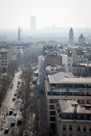 The rooftops of Paris in the Parisian morning mist - Paris, Franceの写真素材