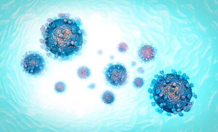 3D artistic representation Coronavirus COVID-19, MERS virus, Yaravirus 2019-ncov Respiratory...