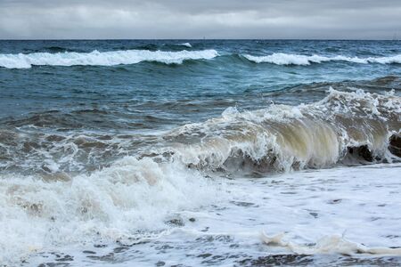 Raging sea in a cloudy day Seascape theme