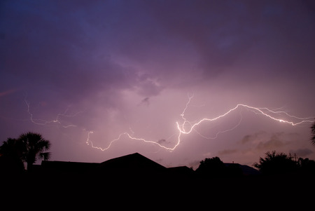Cloud to cloud spider lightning on a warm summer night