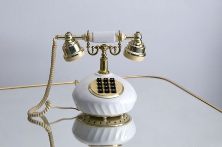 Antique style phone with digital key padの写真素材