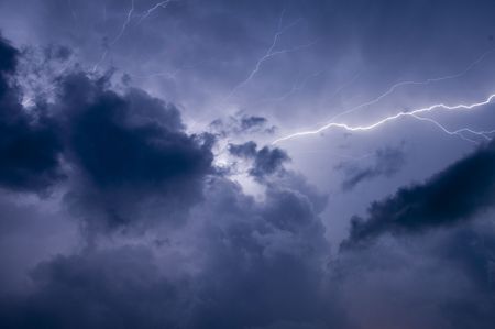 Electrical storm after sundown in Floridaの写真素材