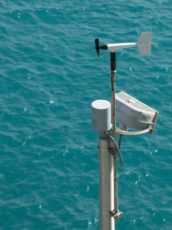 Weather Station Over a Choppy Turqouise Ocean