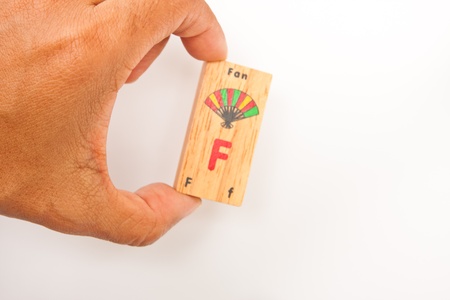 wording F for kid isolated on whiteの写真素材