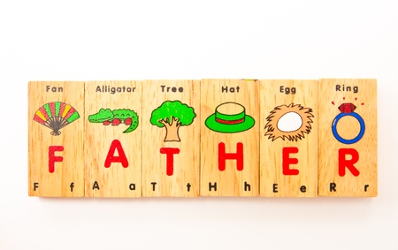 wording Father for kid isolated on white