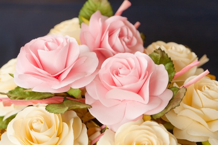 bouquet of paper rosesの写真素材