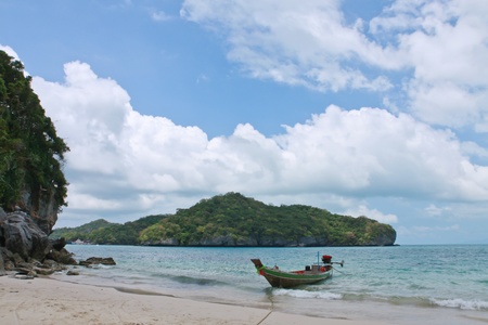 summer day landscape with the sea and mountains.Ang thaong marinenational park,Thailand
