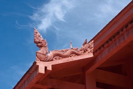 naka decortation on top of roof and abstract cloud,Thailand の写真素材