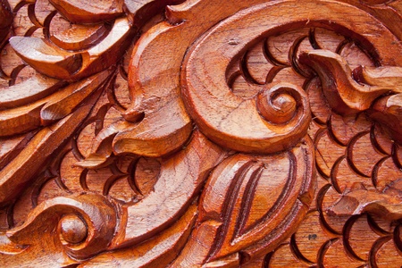 Teak wood craving,Thai styleの写真素材