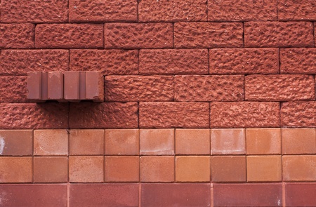 pattern of old red brick wall backgroundの写真素材