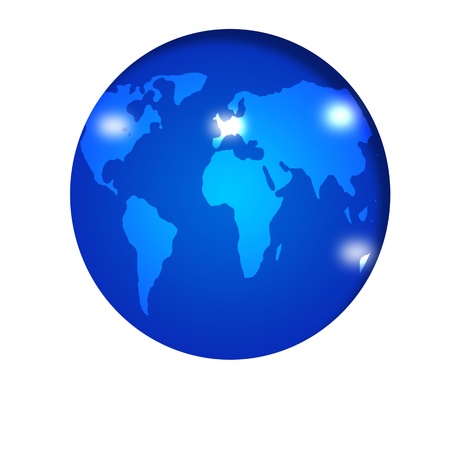 Important landmark on blue earth mapの写真素材