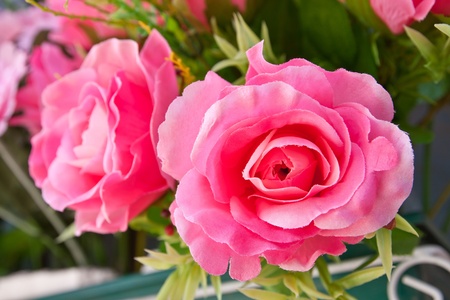 Bright and beautiful colors of artificial flowersの写真素材