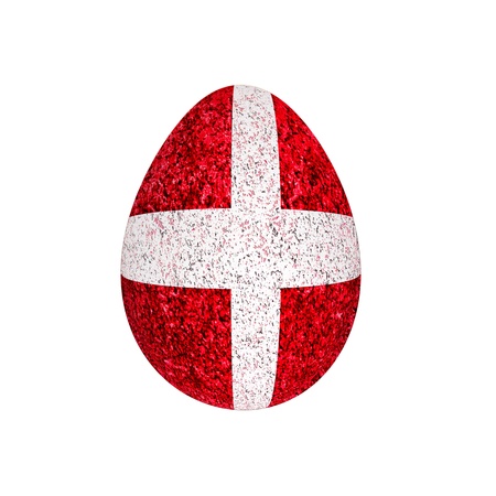 easter egg with grunge Denmark  flag isolated  on white backgroundの写真素材