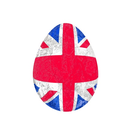 easter egg with England  flag isolated  on white backgroundの写真素材