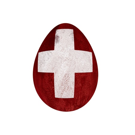 easter egg with grunge Denmark  flag isolated  on white backgroundの写真素材
