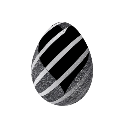 heart on easter egg isolated on whiteの写真素材