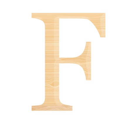One letter of wooden alphabet isolated on whiteの写真素材