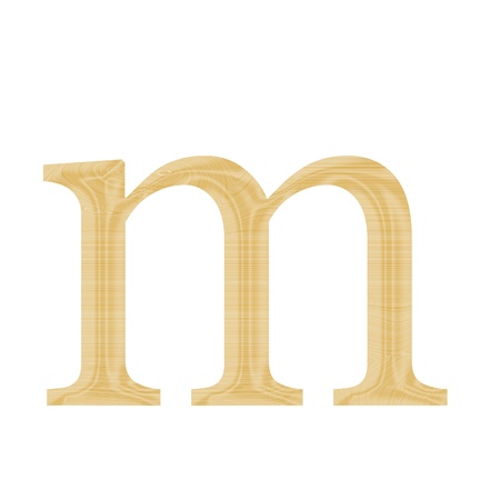 One letter of wooden alphabet isolated on whiteの写真素材