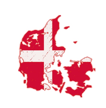 Denmark  map flag artwork isolated  on white backgroundの写真素材