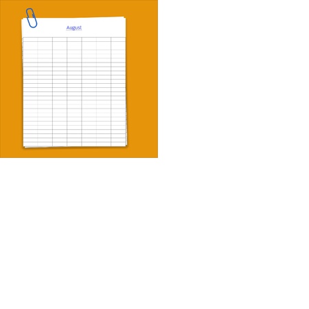 Metal paper clip and monthly planner grid paper,vectorのイラスト素材