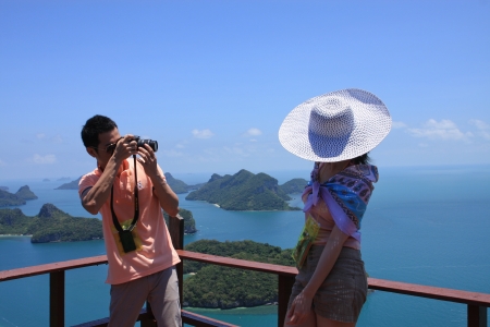 Ko samui,Thailand- April 15, Unidentified tourists have an activity at Angthong National Marine Park, Suratthani province, Thailand April 15,2011のeditorial素材