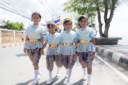 KO SAMUI - NOVEMBER 7: "Ngan Chak Pra" Traditional of buddhist festival;Unidentified people participate at the festival on November 7, 2012 at Koh samui,Suratthani, Thailandのeditorial素材