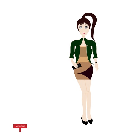 beautiful fashion woman stylish clothes のイラスト素材