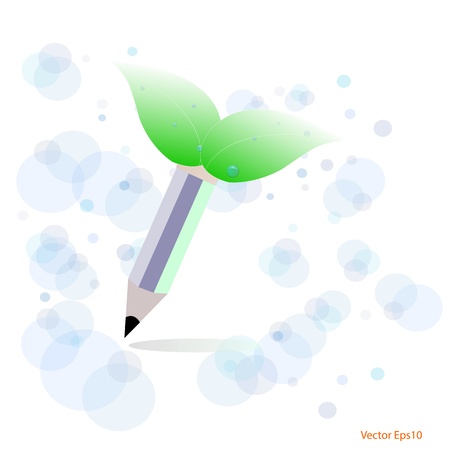 Green,eco concept with pencil drawn,Vectorのイラスト素材