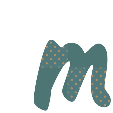 m polka dots alphabets designのイラスト素材