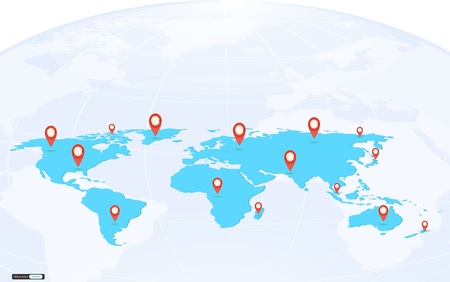 Map pointer mark on globe backgroundのイラスト素材