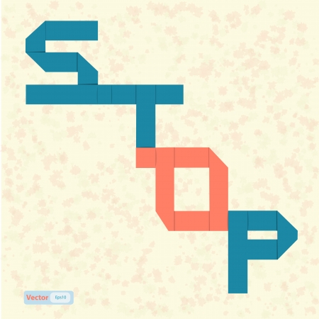 Stop text paper art on abstract background のイラスト素材