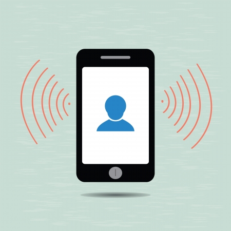 Icon of people  talk and smart phoneのイラスト素材