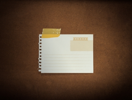 Collection of white note papers for your message on grunge wood backgroundの写真素材