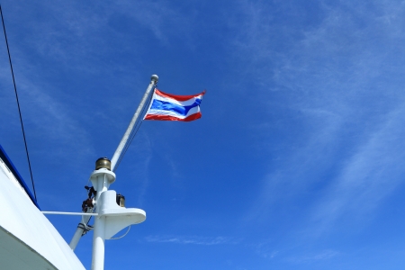 Thai flag and blue sky
