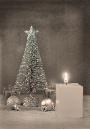 Christmas ornaments decoration useful for background in retro styleの写真素材