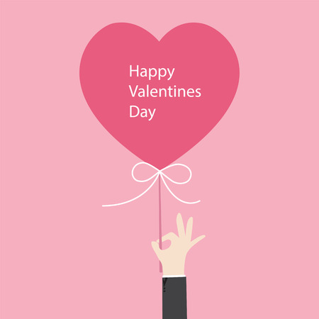 Happy valentines day,vector hand holding heart iconのイラスト素材