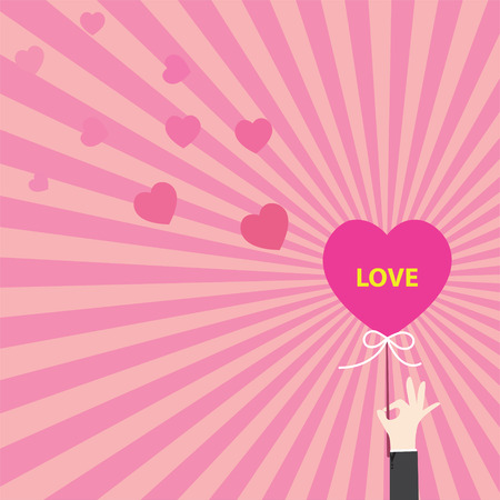 Hand giving valentines love heart icon,vector designのイラスト素材