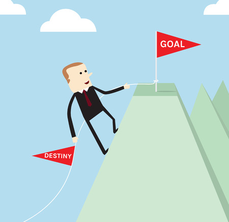 Business life of goal achievement, destiny and goal coceptualのイラスト素材