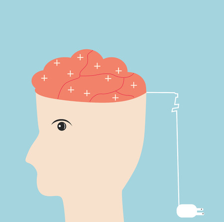 Recharge your life to think positiveのイラスト素材