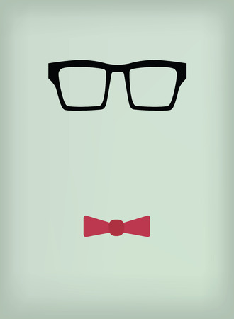 Retro glasses and bow tie,Men conceptのイラスト素材