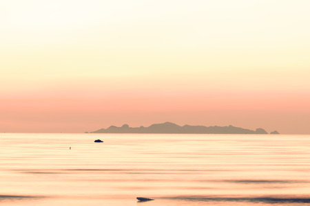 Vintage beach and sky at duskの写真素材