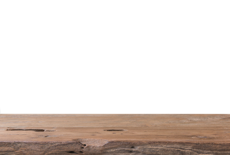 Teak wood plank textured isolated on white backgroundの写真素材