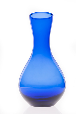 Beautiful blue vase isolated on white backgroundの写真素材