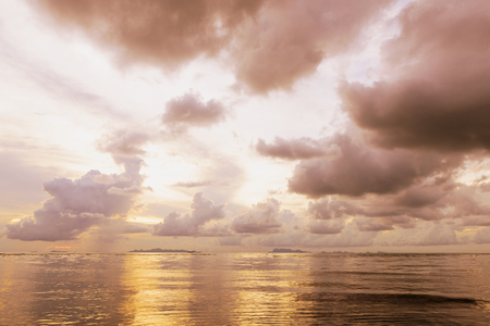 Beach  sunset sky and tropical sea background,Samui islandの写真素材