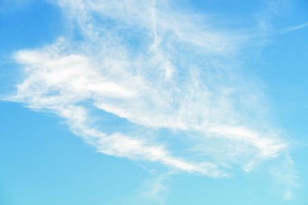 Fresh blue sky puffy white clouds background