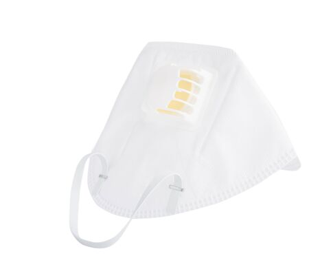 White surgical masks-N95  protection from corona virus,pollution, and flu  isolated on white backgroundの写真素材