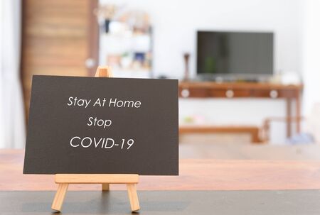 Stay home  protection from  coronavirus epidemic,COVID-19の写真素材